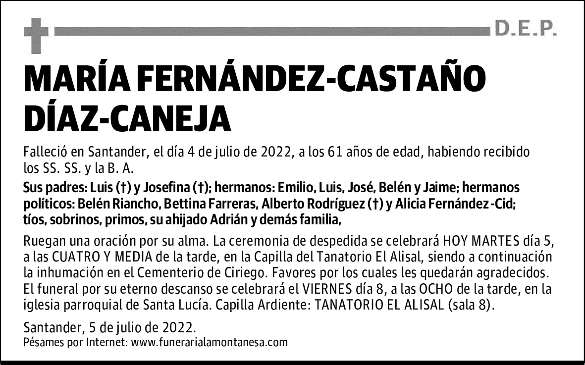 MARÍA FERNÁNDEZ-CASTAÑO DÍAZ-CANEJA