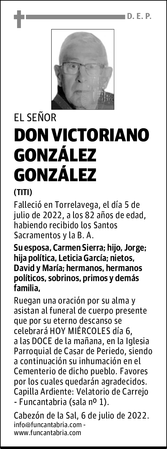 DON VICTORIANO GONZÁLEZ GONZÁLEZ