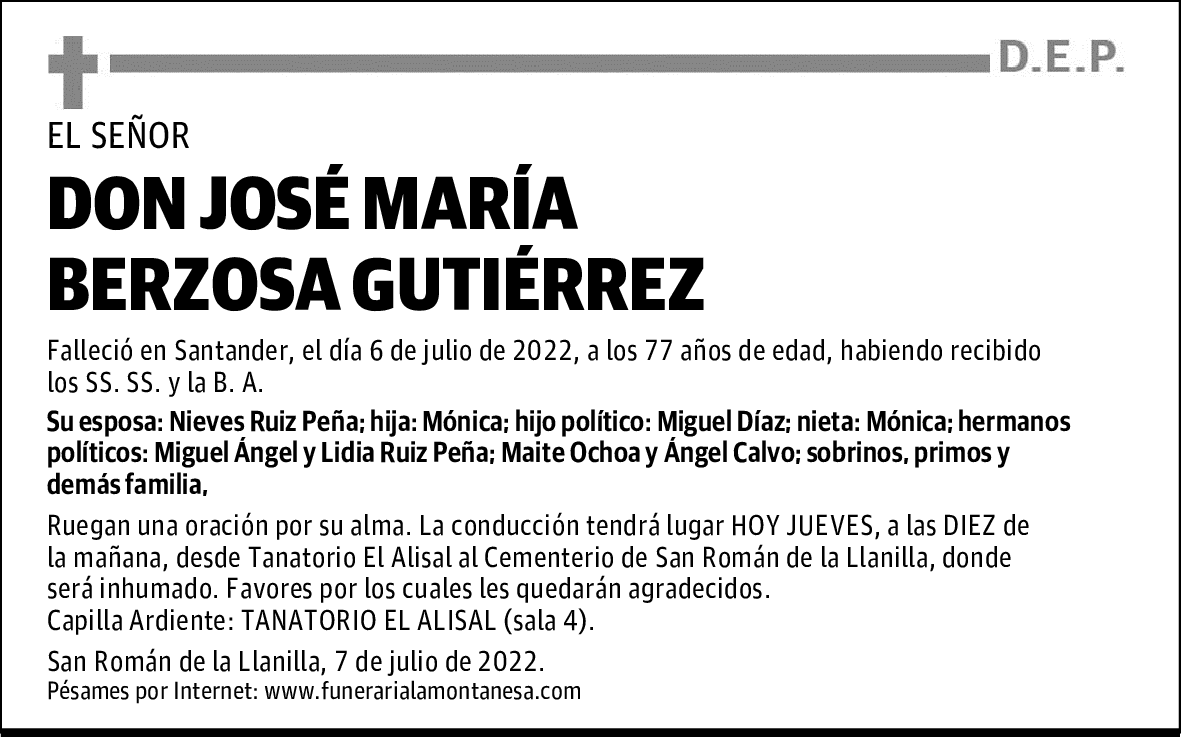 DON JOSÉ MARÍA BERZOSA GUTIÉRREZ