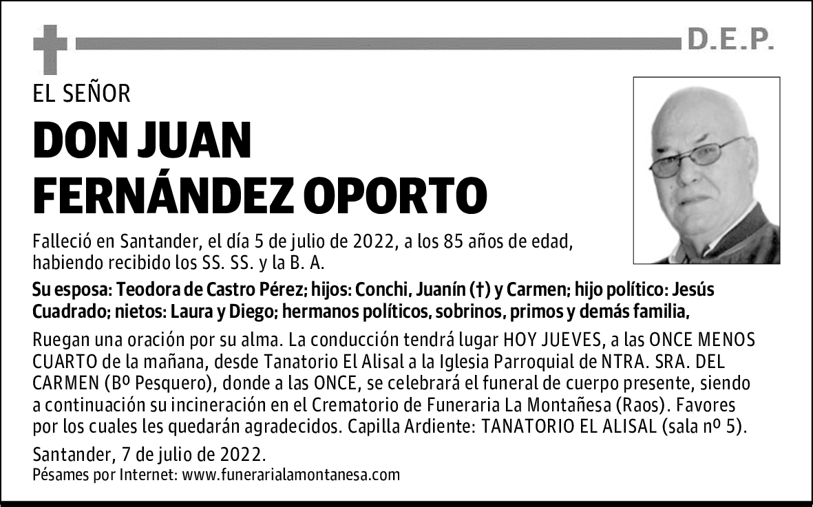 DON JUAN FERNÁNDEZ OPORTO