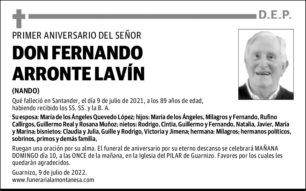 DON FERNANDO ARRONTE LAVÍN