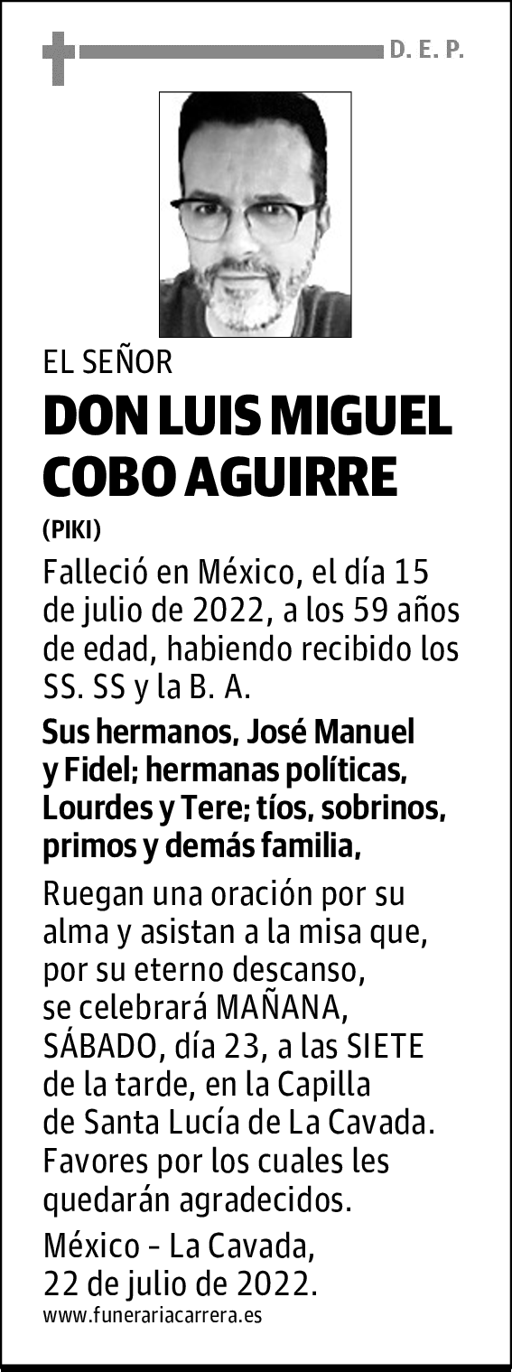 DON LUIS MIGUEL COBO AGUIRRE
