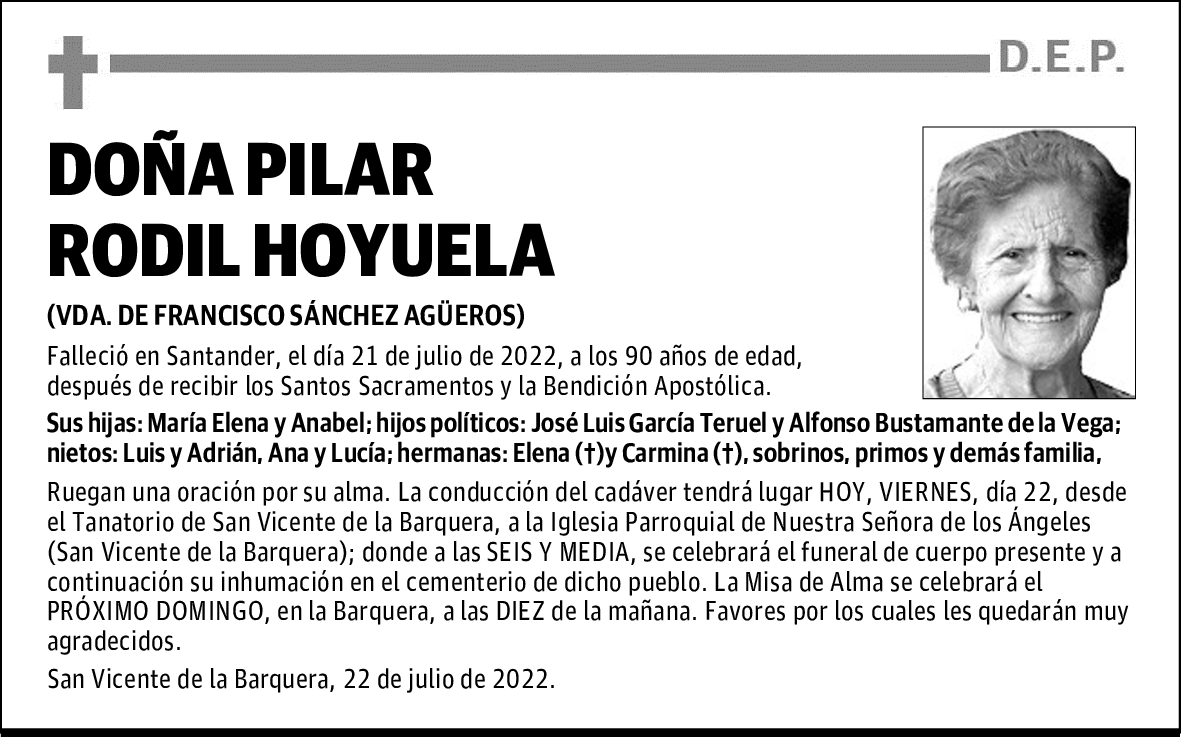 DOÑA PILAR RODIL HOYUELA