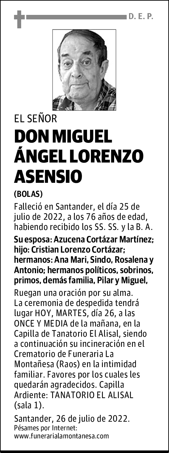 DON MIGUEL ÁNGEL LORENZO ASENSIO