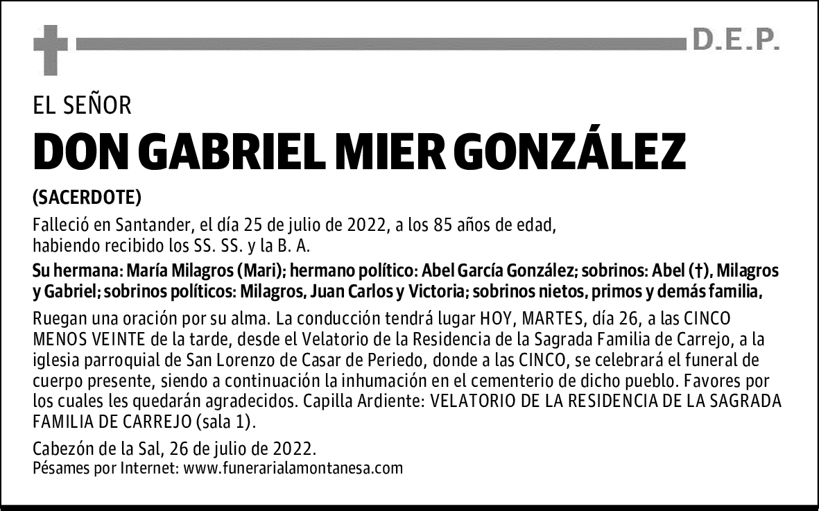 DON GABRIEL MIER GONZÁLEZ