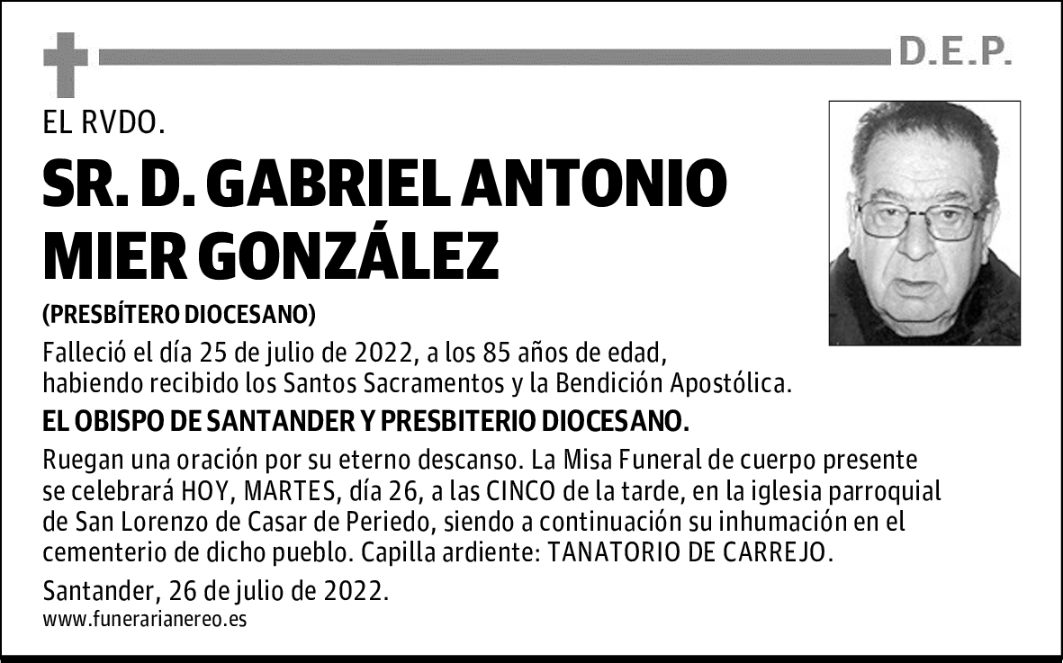 SR. D. GABRIEL ANTONIO MIER GONZÁLEZ