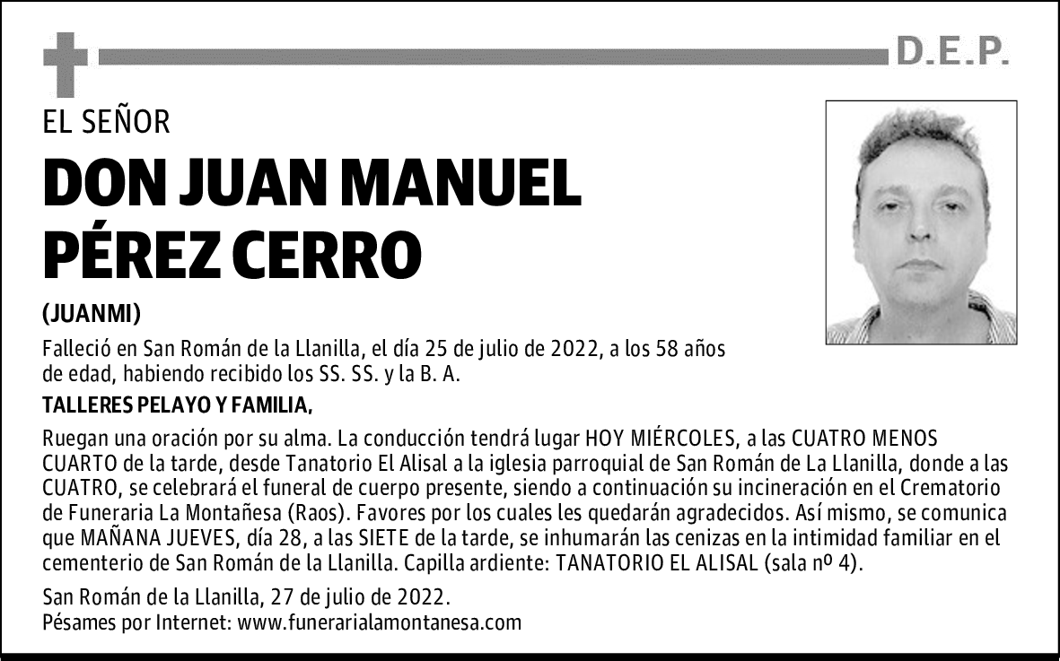 DON JUAN MANUEL PÉREZ CERRO