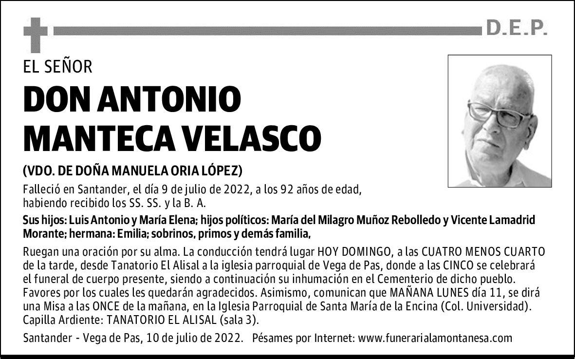 DON ANTONIO MANTECA VELASCO