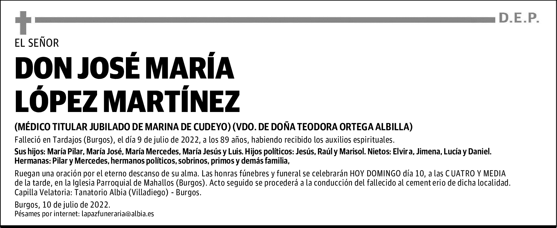 DON JOSÉ MARÍA LÓPEZ MARTÍNEZ