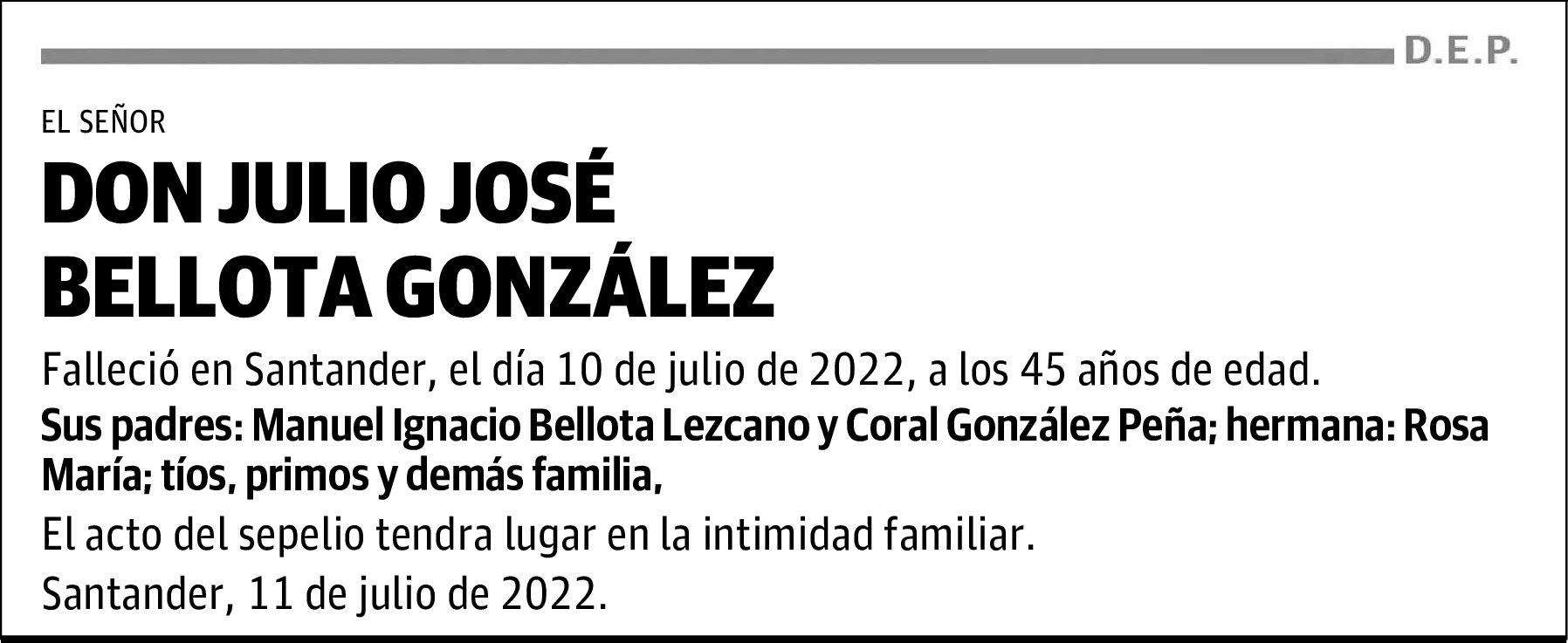 DON JULIO JOSÉ BELLOTA GONZÁLEZ