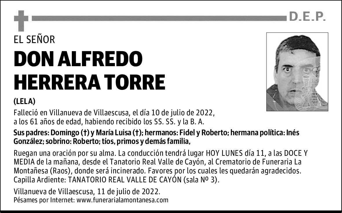 DON ALFREDO HERRERA TORRE