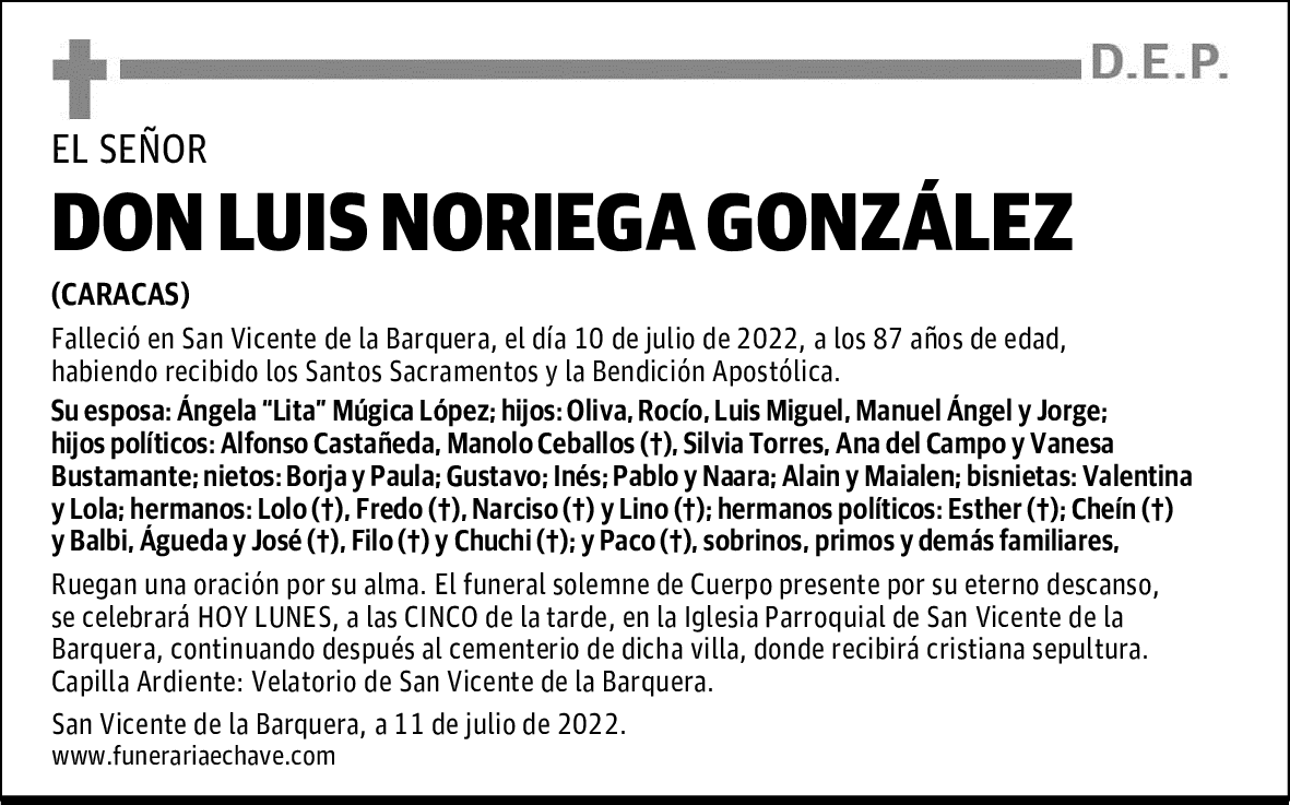 DON LUIS NORIEGA GONZÁLEZ