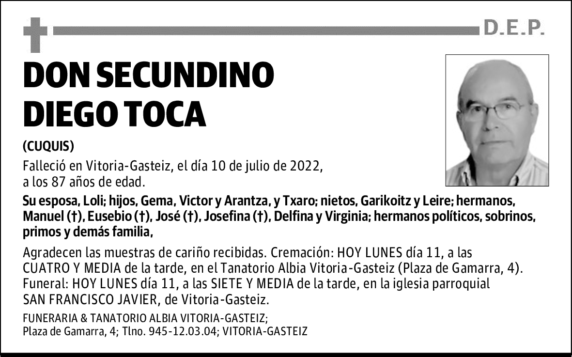 DON SECUNDINO 
DIEGO TOCA