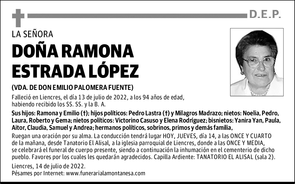 DOÑA RAMONA ESTRADA LÓPEZ