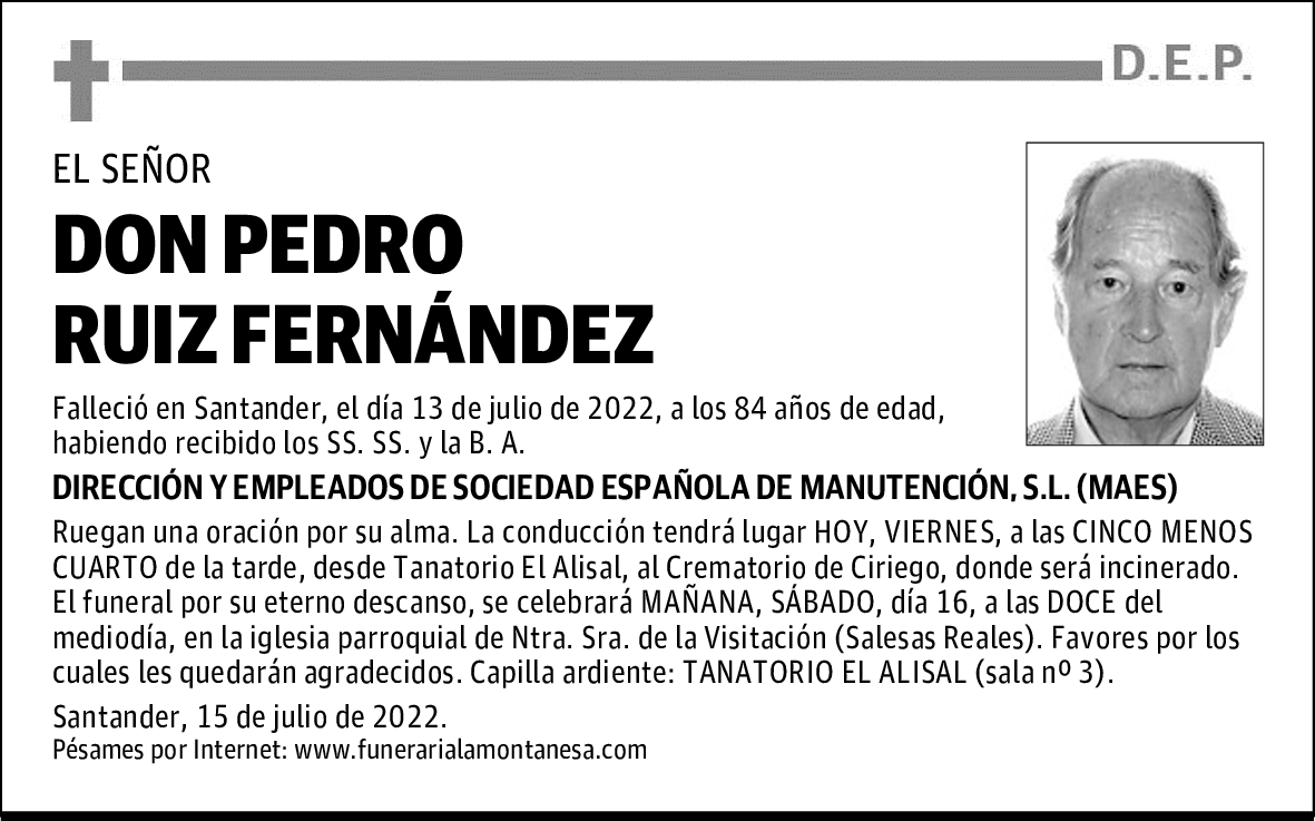 DON PEDRO RUIZ FERNÁNDEZ