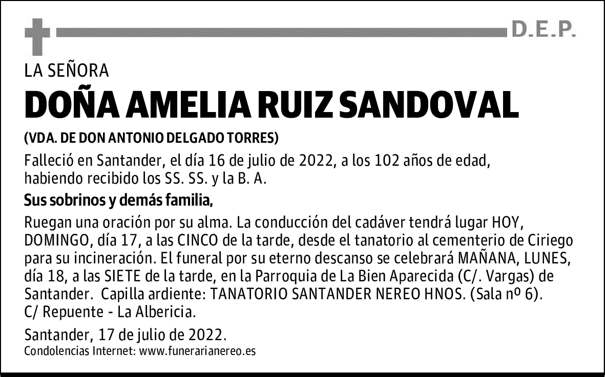 DOÑA AMELIA RUIZ SANDOVAL