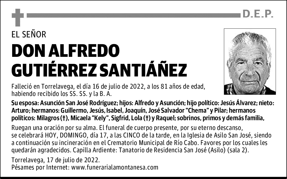 DON ALFREDO GUTIÉRREZ SANTIÁÑEZ