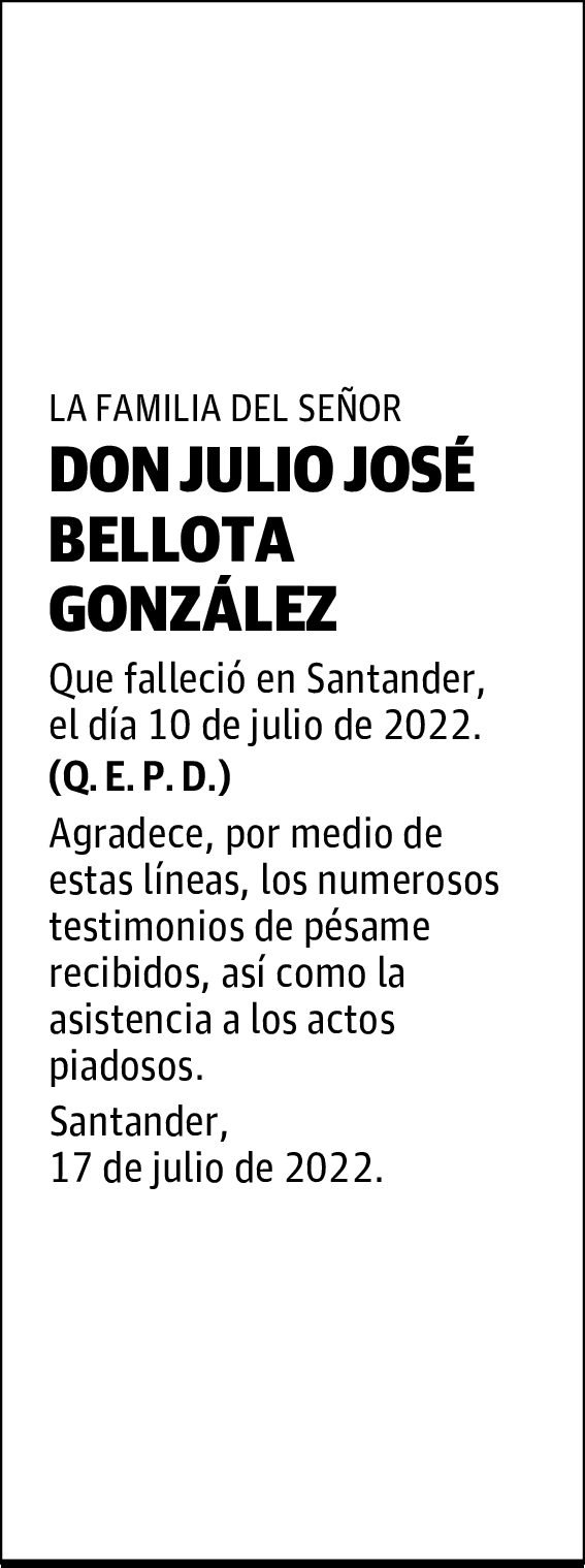 DON JULIO JOSÉ BELLOTA GONZÁLEZ