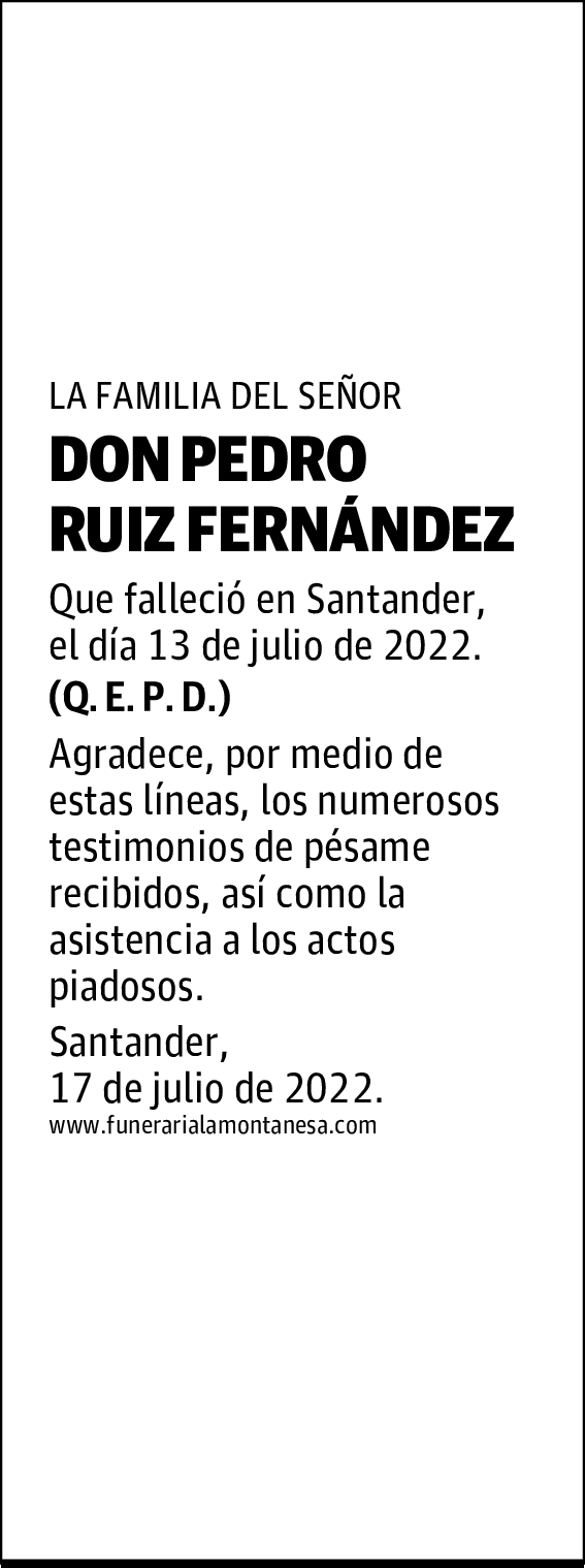 DON PEDRO RUIZ FERNÁNDEZ