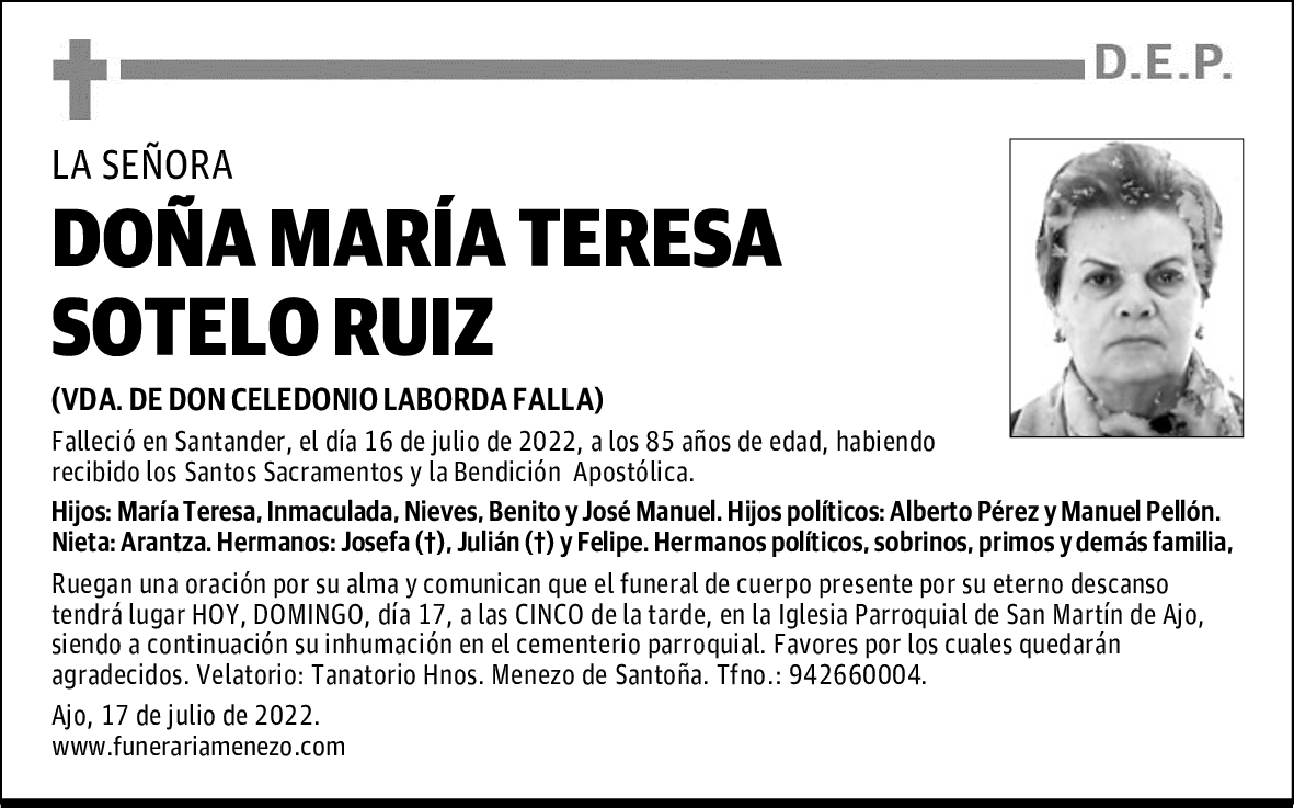 Doña María Teresa Sotelo Ruiz