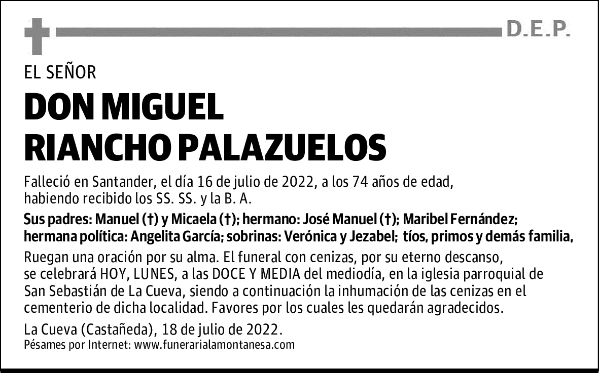DON MIGUEL RIANCHO PALAZUELOS