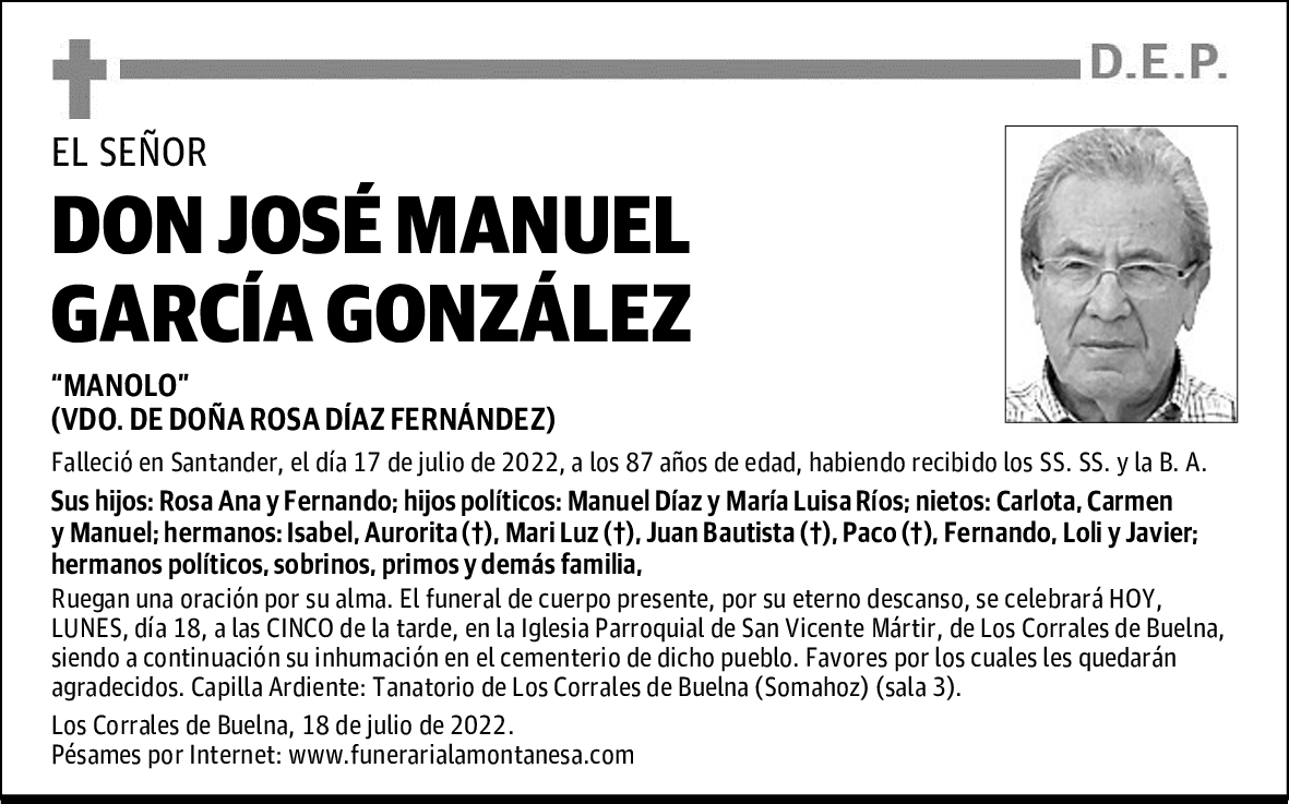 DON JOSÉ MANUEL GARCÍA GONZÁLEZ