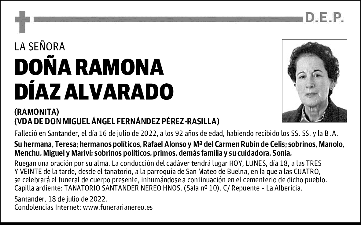 DOÑA RAMONA DÍAZ ALVARADO