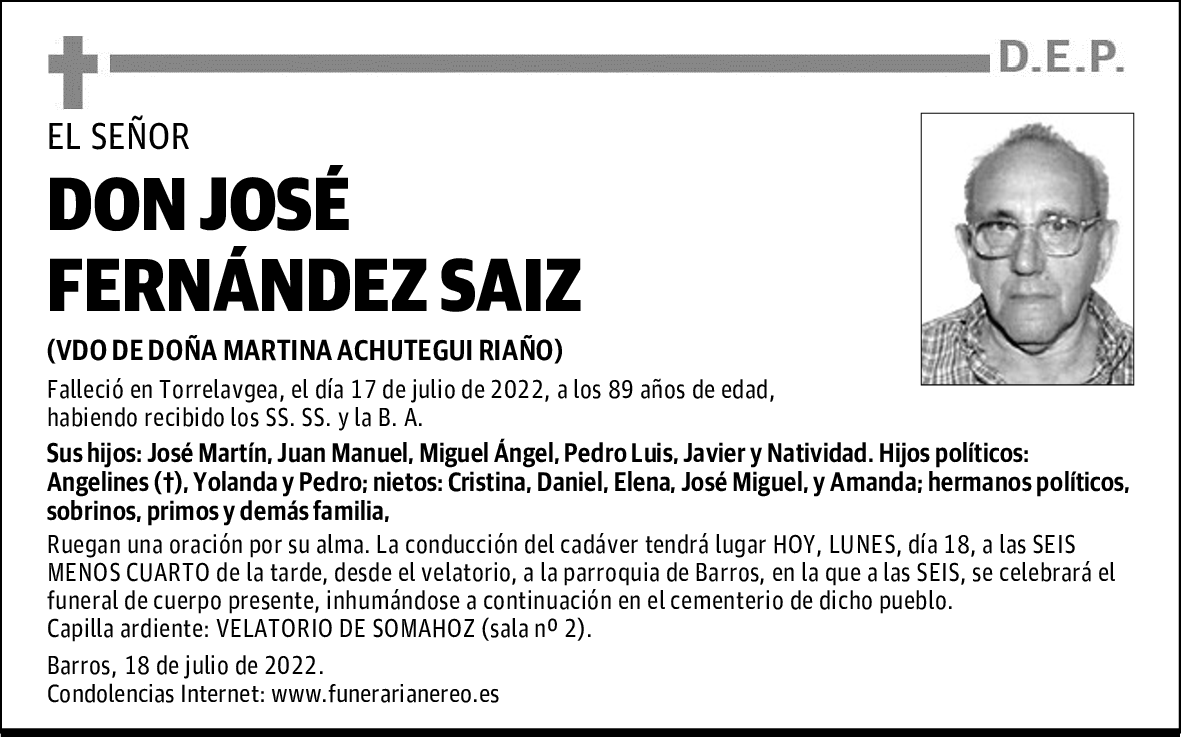DON JOSÉ FERNÁNDEZ SAIZ