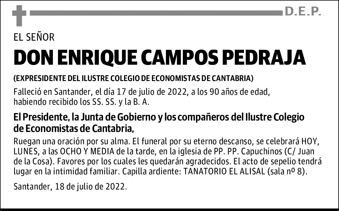 DON ENRIQUE CAMPOS PEDRAJA
