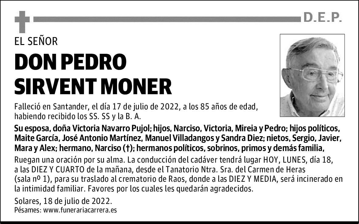 DON PEDRO SIRVENT MONER