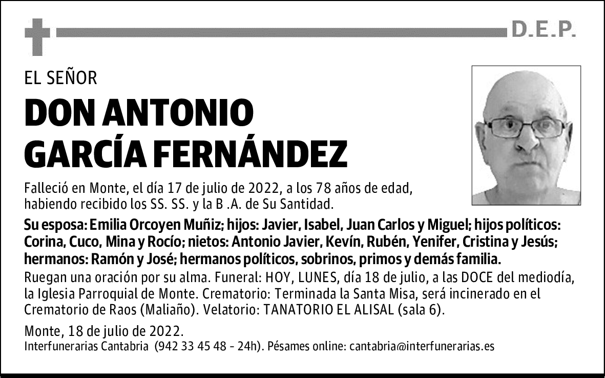 D. ANTONIO GARCÍA FERNÁNDEZ
