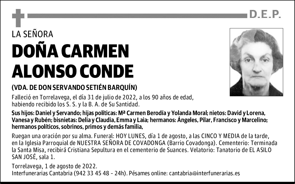 DOÑA CARMEN ALONSO CONDE