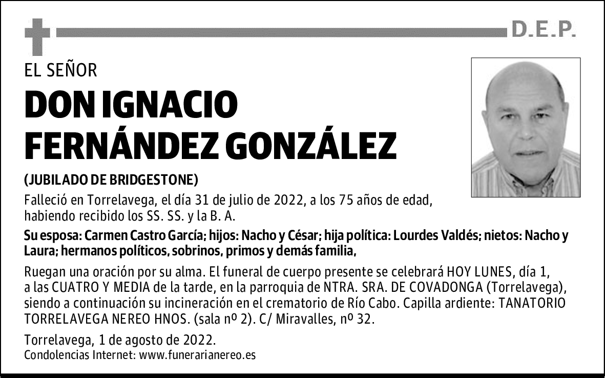 DON IGNACIO FERNÁNDEZ GONZÁLEZ