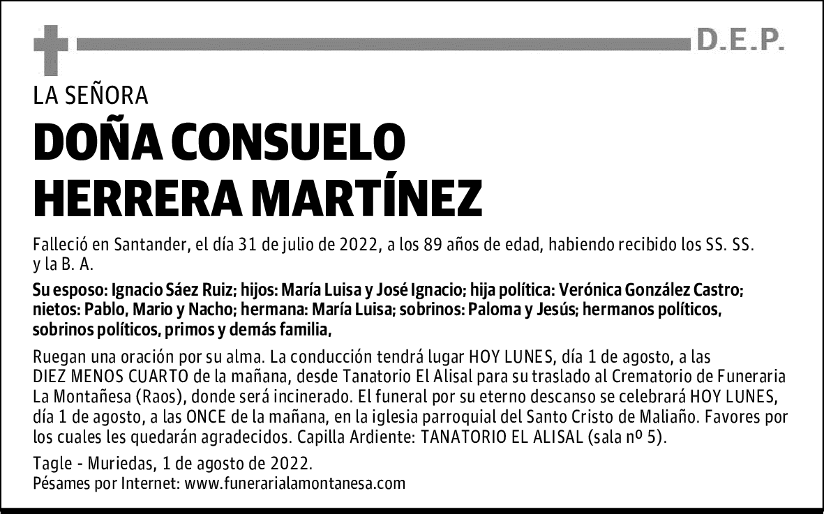DOÑA CONSUELO HERRERA MARTÍNEZ