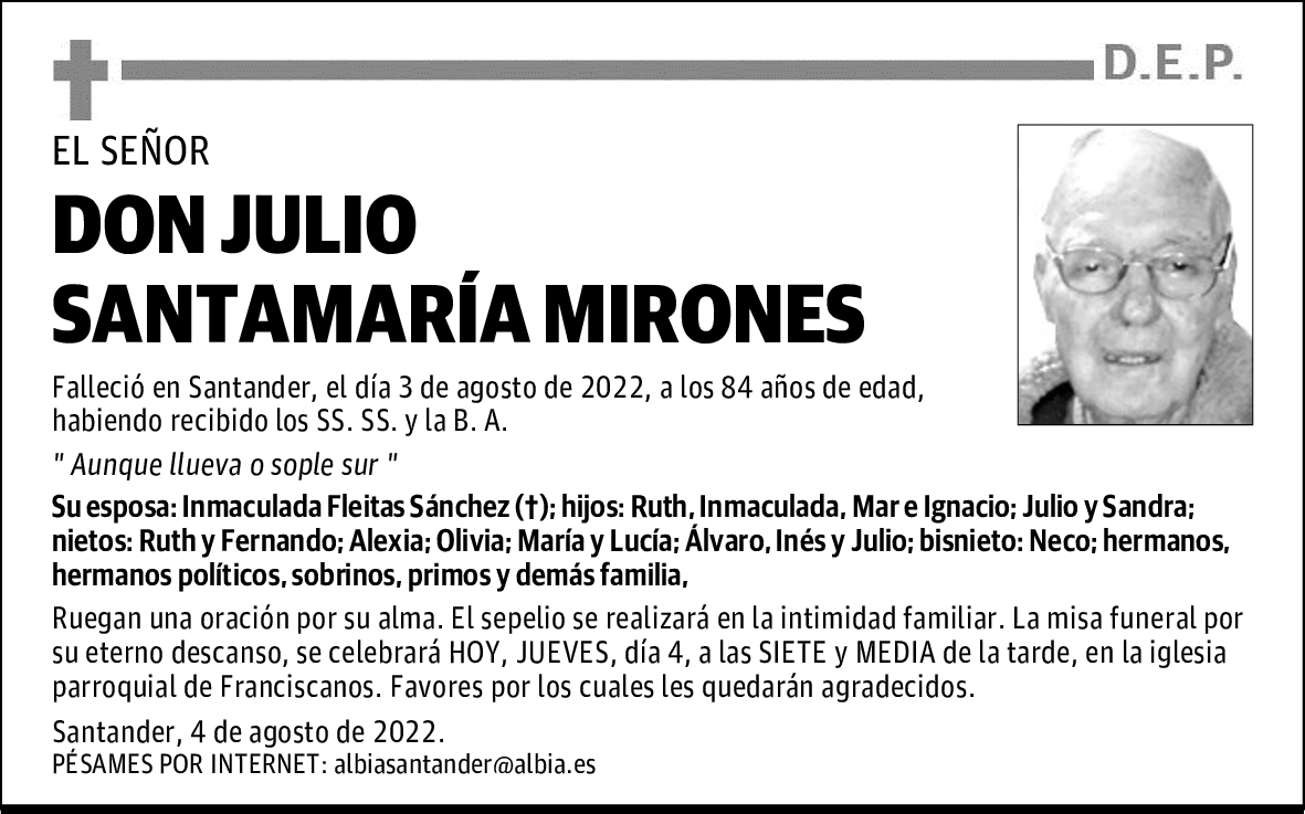 DON JULIO SANTAMARÍA MIRONES