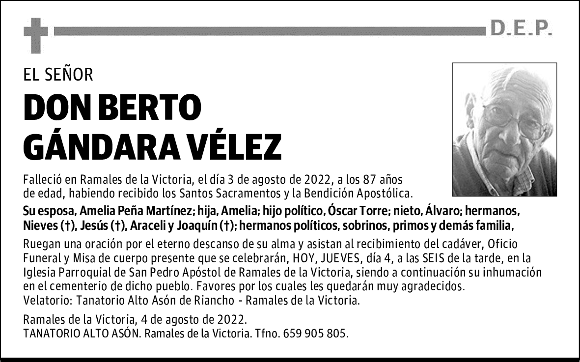 DON BERTO GÁNDARA VÉLEZ