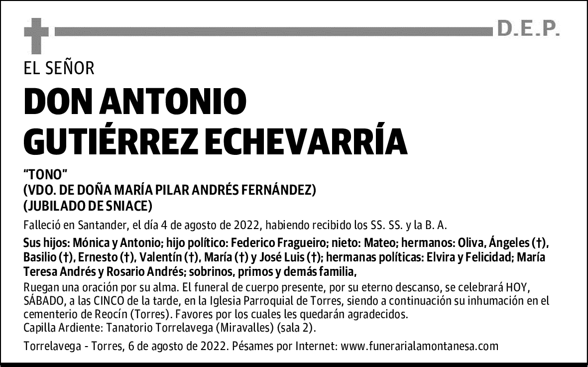 DON ANTONIO GUTIÉRREZ ECHEVARRÍA
