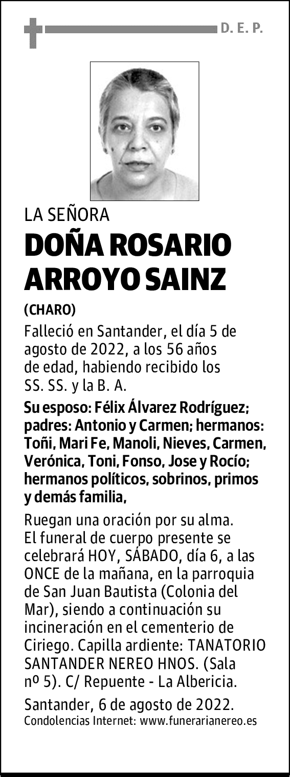 DOÑA ROSARIO ARROYO SAINZ