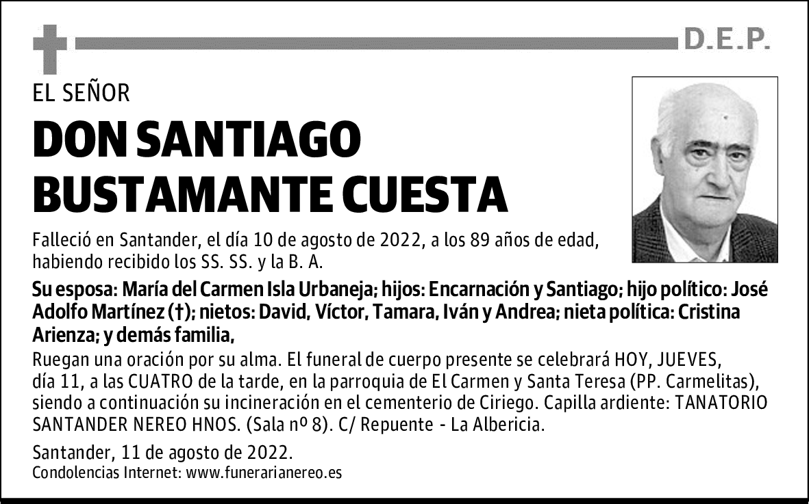 DON SANTIAGO BUSTAMANTE CUESTA