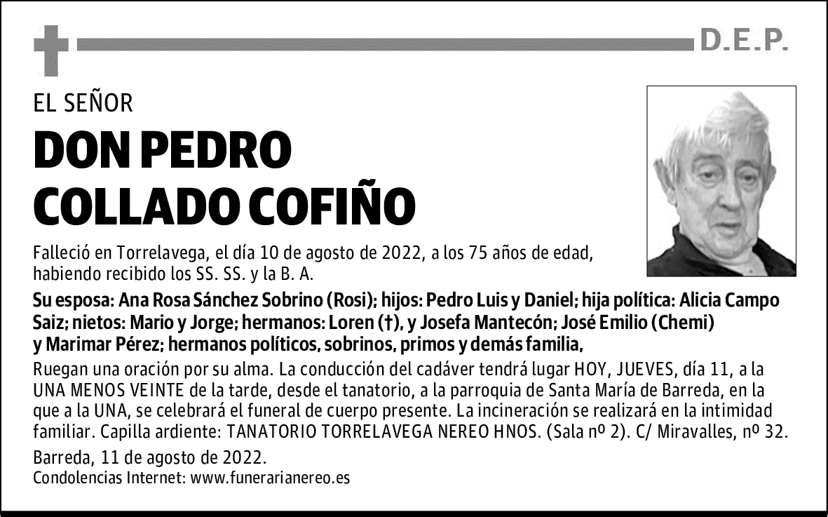 DON PEDRO COLLADO COFIÑO
