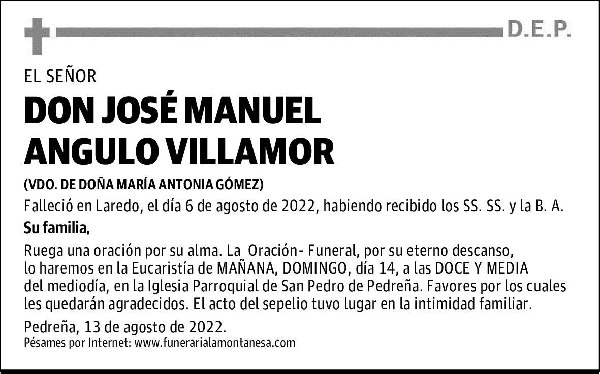 DON JOSÉ MANUEL ANGULO VILLAMOR
