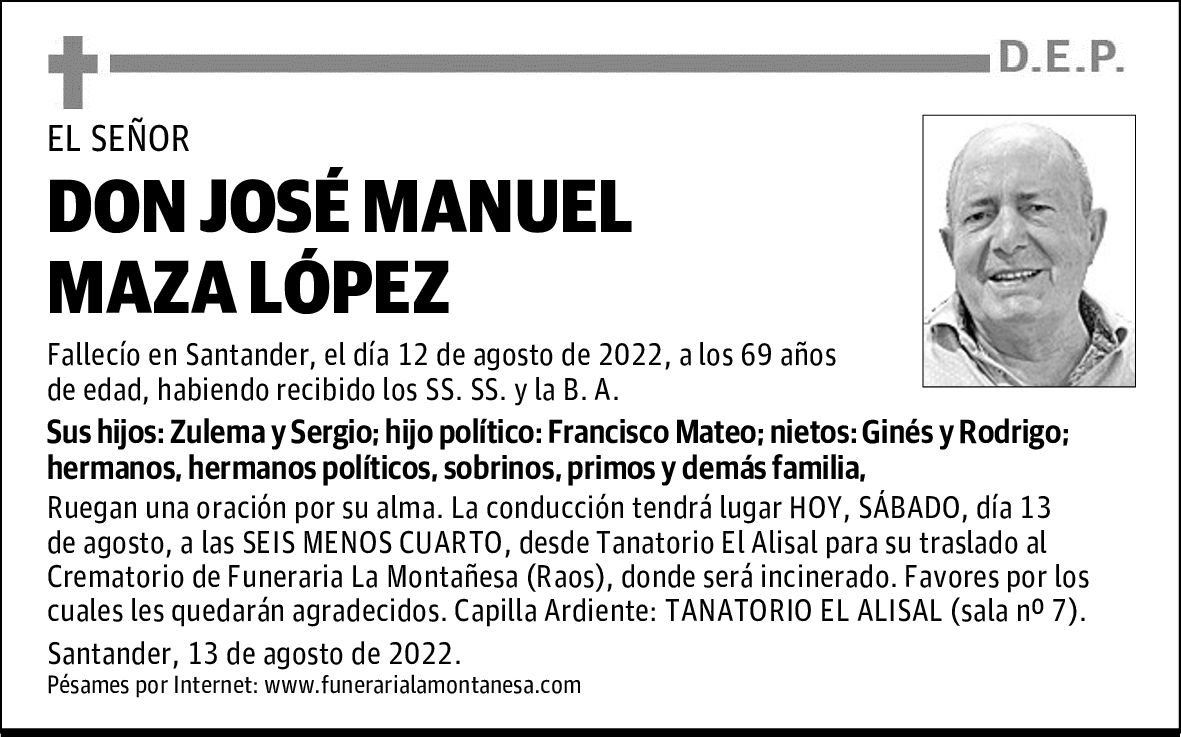 DON JOSÉ MANUEL MAZA LÓPEZ