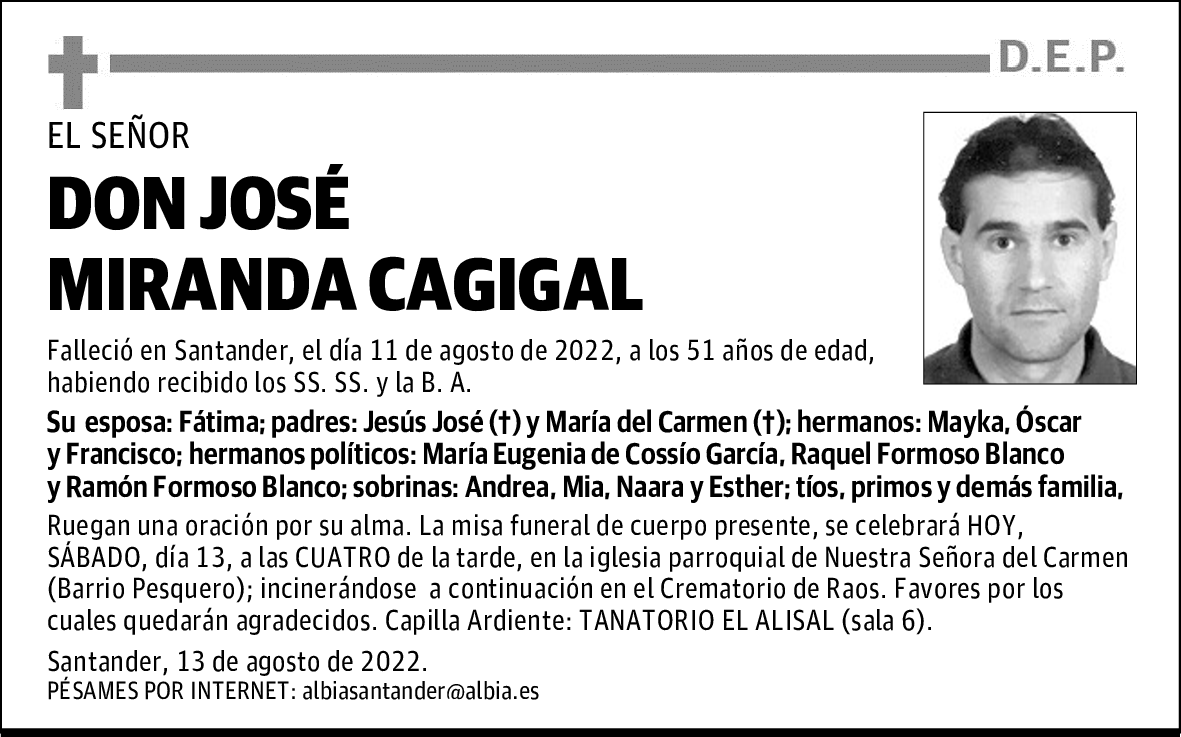 DON JOSÉ MIRANDA CAGIGAL