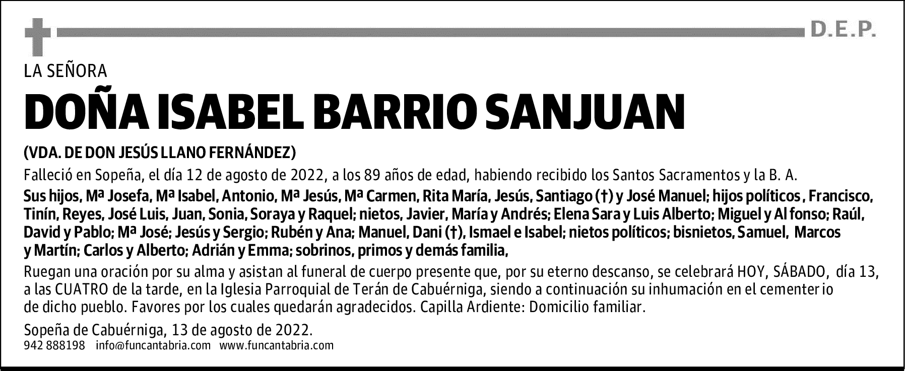 DOÑA ISABEL BARRIO SANJUAN