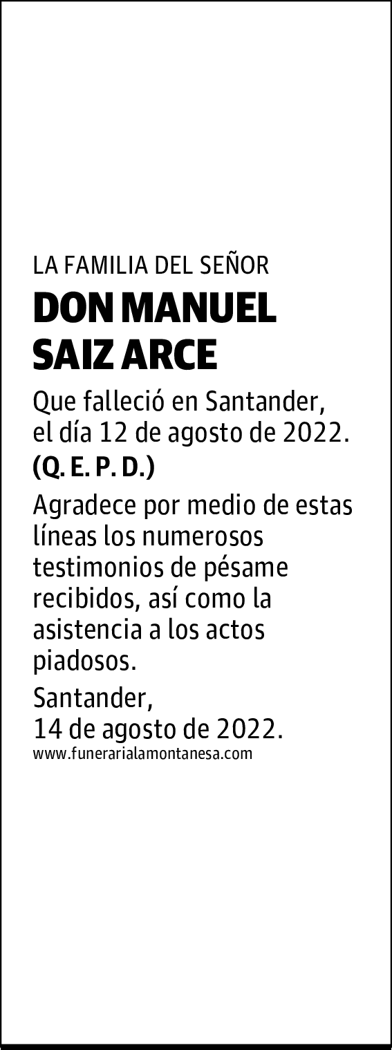 DON MANUEL SAIZ ARCE