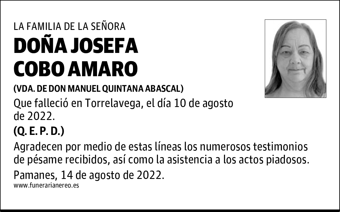 DOÑA JOSEFA COBO AMARO