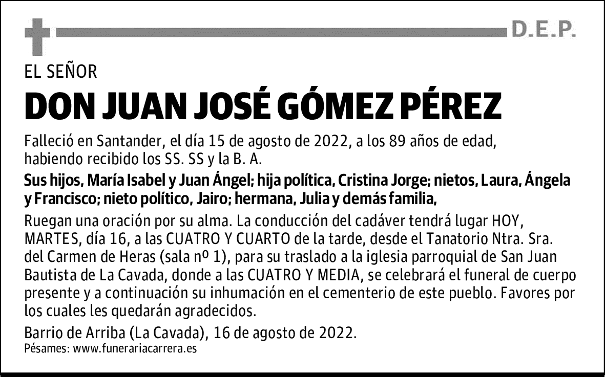 DON JUAN JOSÉ GÓMEZ PÉREZ