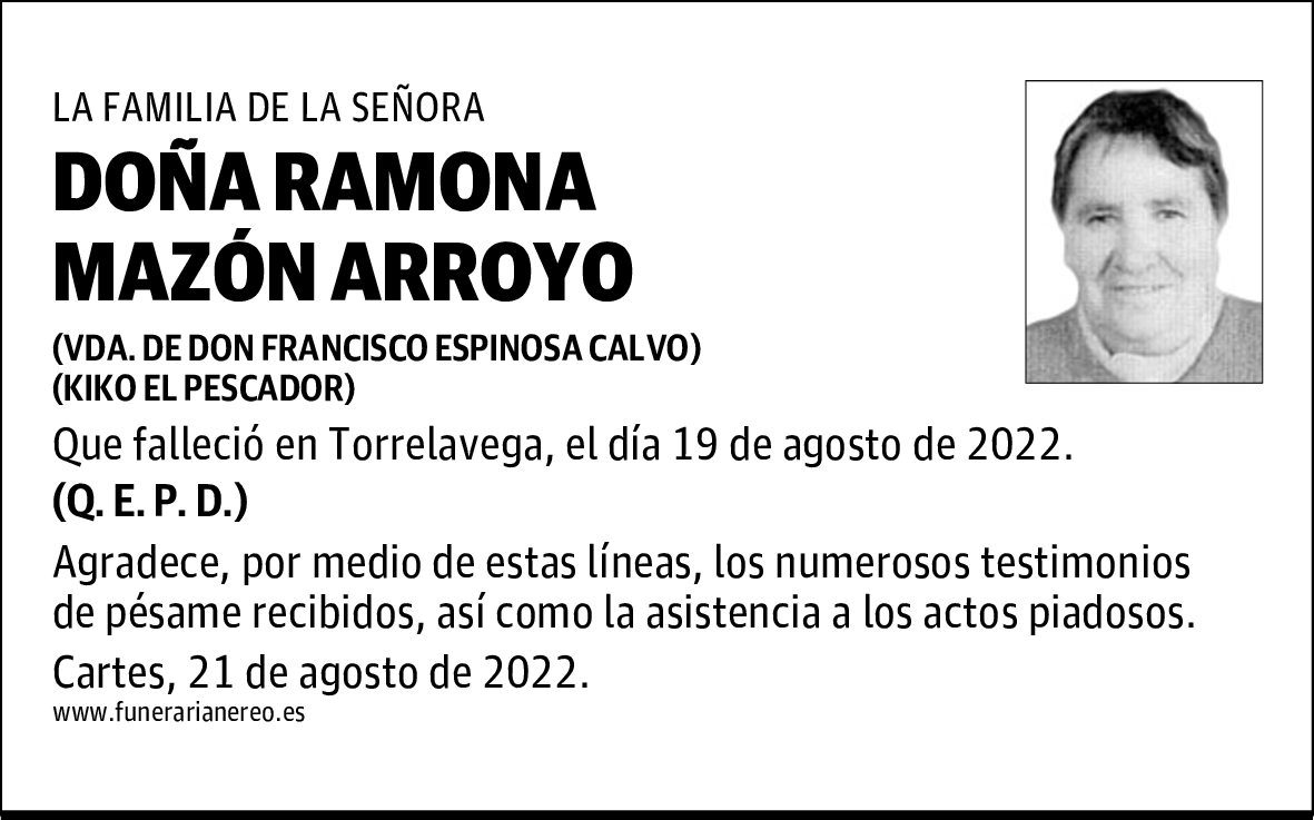 DOÑA RAMONA MAZÓN ARROYO