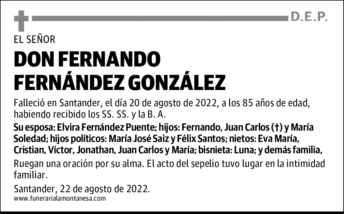 DON FERNANDO FERNÁNDEZ GONZÁLEZ