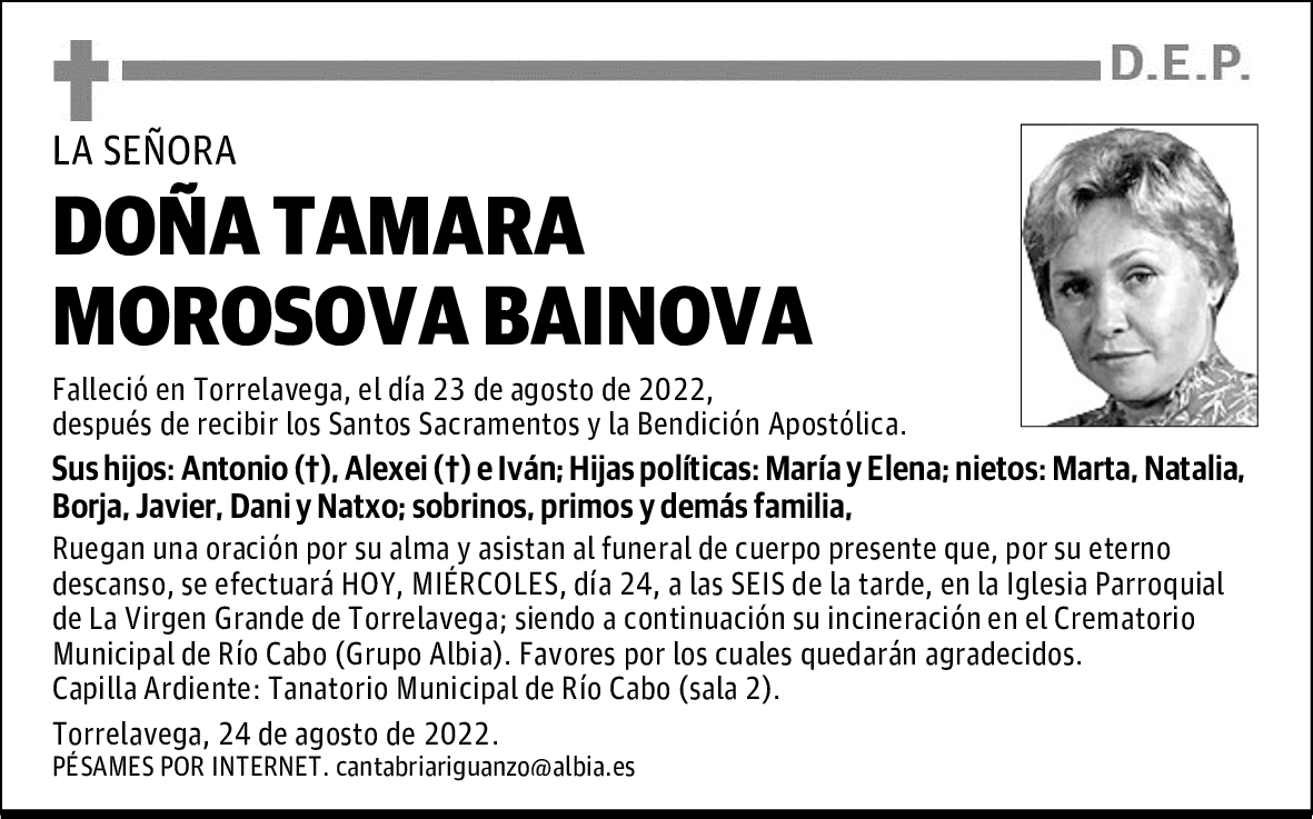 DOÑA TAMARA MOROSOVA BAINOVA